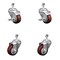 Service Caster 3.5 Inch SS Maroon Polyurethane Swivel 1/2 Inch Threaded Stem Caster Brake, 2PK SSTS20S3514-PPUB-MRN-TLB-121315-2-S2 - alternate 1
